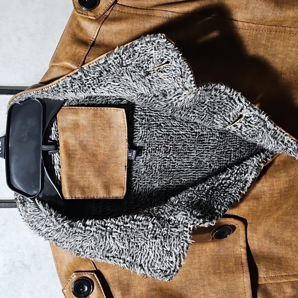 Stylish Unbranded Tan Button-Up Jacket Size Xl - image 3